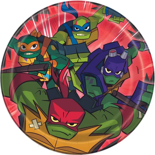 Miniatura 2 de Platos redondos de papel de postre - 7 pulgadas Tortugas Ninja Mutantes Adolescentes 8 piezas