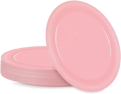 Miniatura 7 de Vibrantes platos redondos de plástico rosa, 10 pulgadas (paquete de 20), diseño de calidad premium, ideales para cualquier evento o fiesta