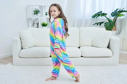 Miniatura 22 de Pijama de unicornio unisex para niños, enteritos para disfraz, Halloween