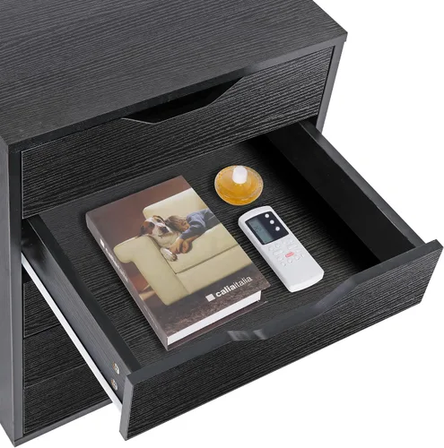 Miniatura 7 de ZENY Cómoda de 5 cajones, archivador móvil con ruedas, gabinete de almacenamiento para oficina en casa debajo del escritorio, cajones de Negro
