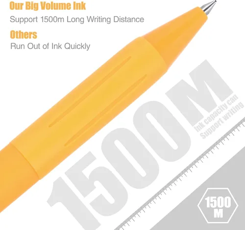 Miniatura 7 de Drawdart Paquete de 14 bolígrafos de bola, tinta negra de 1,0 mm de punto medio, lindos bolígrafos pastel para oficina, retráctiles - para escritura