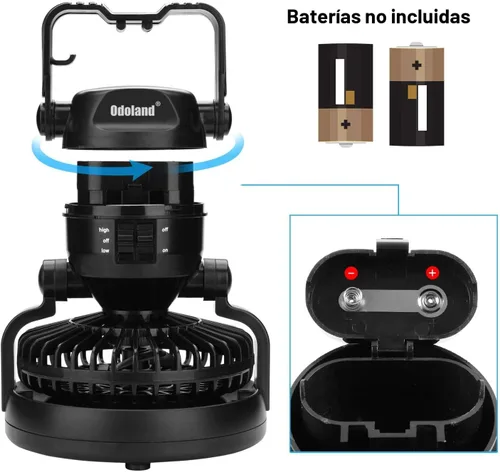 Miniatura 2 de Odoland Linterna de camping LED portátil con ventilador de techo - Emergencia de huracán