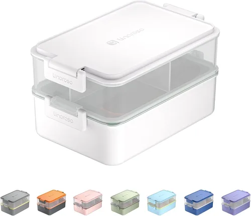 linoroso Caja Bento Apilable Caja de Almuerzo para Adultos | Satisface Todas Tus Necesidades Sobre la Marcha de Comida, Ensalada y Aperitivos, Caja
