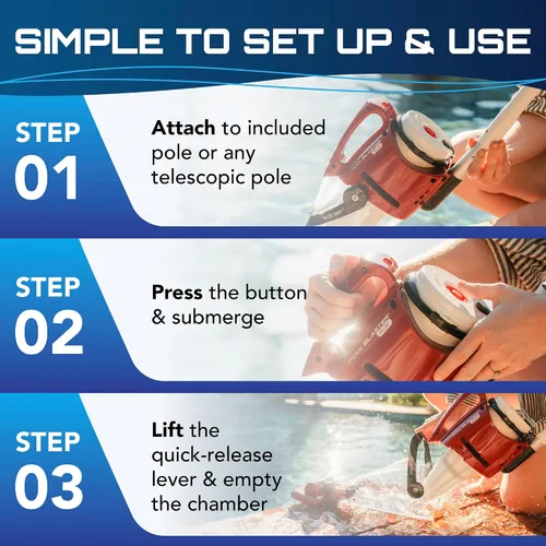 Miniatura 4 de POOL BLASTER Pulse - Aspiradora inalámbrica para piscina sobre el suelo, aspiradora sin manguera de ingeniería estadounidense con cámara de residuos