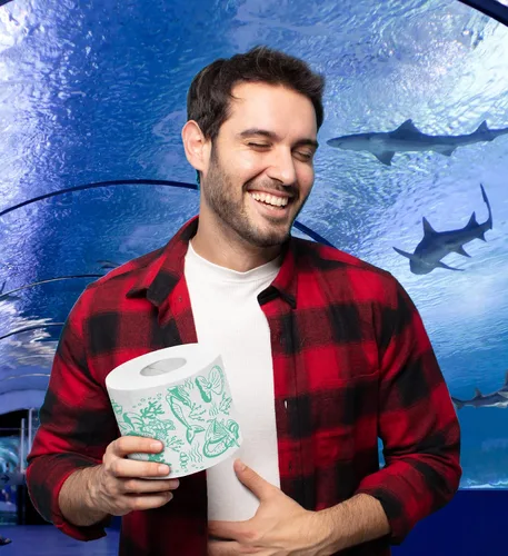Miniatura 6 de Printed TP Papel higiénico de 2 capas con patrón de sirena, rollo de papel higiénico de baño verde novedoso, divertido papel higiénico