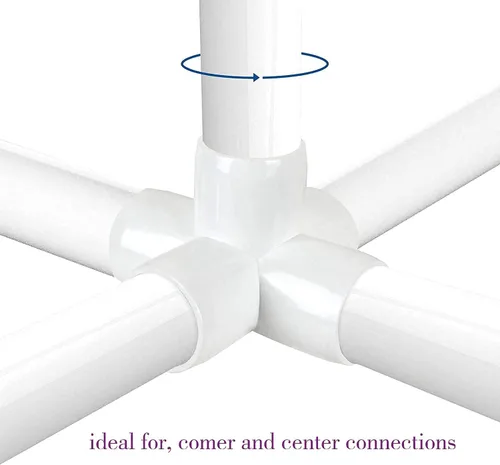 Miniatura 5 de Accesorios de PVC de 5 vías de 1 pulgada, codo cruzado de esquina de 90 grados para tubería de cobertizo de invernadero, camiseta de conexión