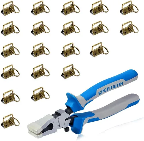 Miniatura 15 de SPEEDWOX Juego de 20 piezas de accesorios para llaves de oro rosa de 0.8 pulgadas, alicates de vidrio de 8 pulgadas con puntas de goma