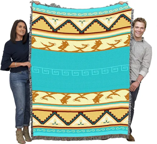 Miniatura 11 de Pure Country Weavers Concho Springs - Manta de ciruela, inspirada en los nativos americanos, manta de regalo tejida de algodón, fabricada