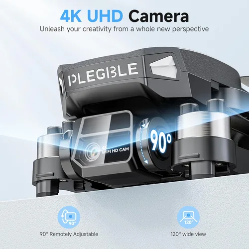 Miniatura 7 de Drones con cámara para adultos 4K, dron con motor sin escobillas para niños principiantes, cuadricóptero RC plegable FPV con 3 baterías, 45 minutos