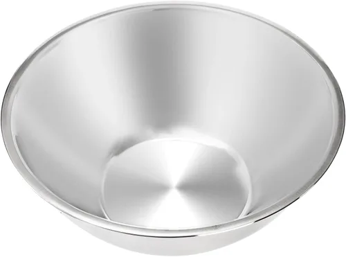 Miniatura 3 de Paquete de 3 cuencos de acero inoxidable para mezclar, 6 cuartos de galón de base plana de acero inoxidable para servir, 12.6 pulgadas pulido espejo