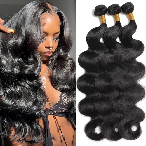 Miniatura 33 de 3 manojos de cabello humano 12A, ondulado, 100% sin procesar, cabello humano virgen brasileño de tejido rápido (14, 16, 18 pulgadas)