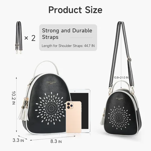 Miniatura 33 de T1953 Mochila para mujer, de piel sintética, para regalo para niñas y mujeres