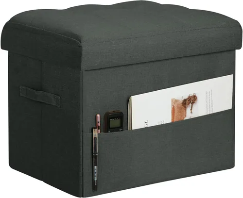 Miniatura 12 de BelugaHelper Otomana con almacenamiento, reposapiés otomano de almacenamiento pequeño con asiento acolchado de espuma más gruesa. Taburete plegable