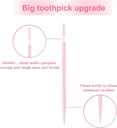 Miniatura 4 de FOMIYES Palillos de dientes de doble cabeza, 1060 palillos de dientes desechables para limpieza de dientes, palillos de hilo dental suave, palillos