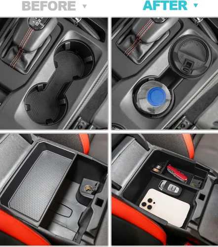 Miniatura 3 de CDEFG Organizador de consola central para Ford Ranger 2026 2026 (Raptor/Lariat/XLT/XL) Accesorios Bandeja de consola central reposabrazos caja