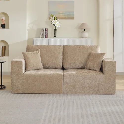 Miniatura 34 de Sofá modular Cloud de 3 plazas sin hueso de 115 pulgadas para habitación familiar, sofá sin espinas comprimida de espuma viscoelástica con asiento