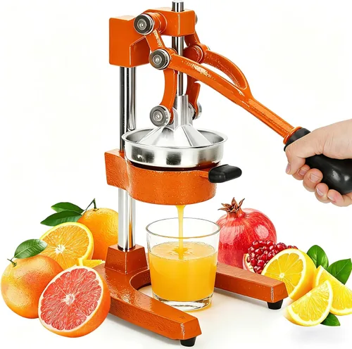 Miniatura 9 de Exprimidor de hierro fundido, exprimidor de naranja, exprimidor de hierro fundido prensa manual resistente, exprimidor sin pelar, exprimidor Negro