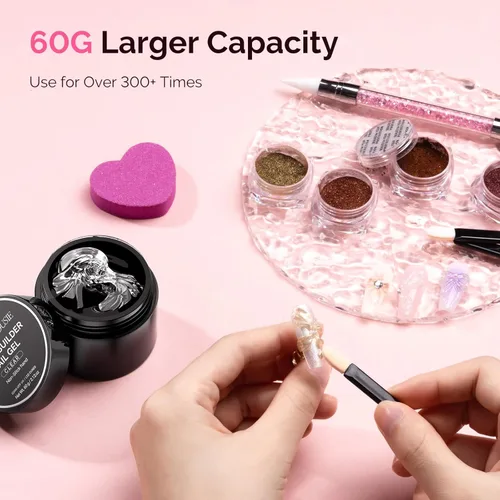 Miniatura 3 de MelodySusie 2 capas superiores de gel mate de 0.5 onzas líquidas, fórmula resistente al polvo, curable UV de larga duración para detalles de pintura
