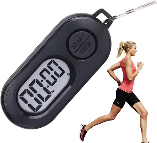 Llaveros cronómetro, cronómetro deportivo, llaveros portátiles, mini bolsillo pantalla LCD de cuenta regresiva, accesorios para profesores, Negro