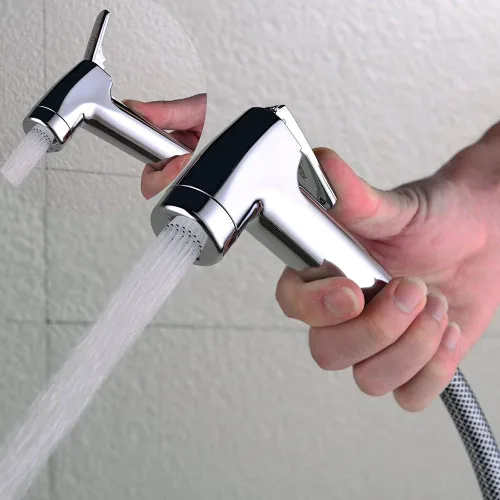 Miniatura 3 de LikeHome Pulverizador de bidé para paño de inodoro pulverizador de pañal Shattaf de mano Bidé Enjuague Spray Cromo (solo pulverizador)