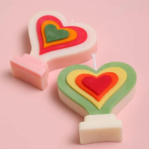 Miniatura 2 de Moldes de vela de silicona hechos a mano en forma de corazón moldes de vela de cera DIY regalos para bodas decoración del hogar (LZ513)
