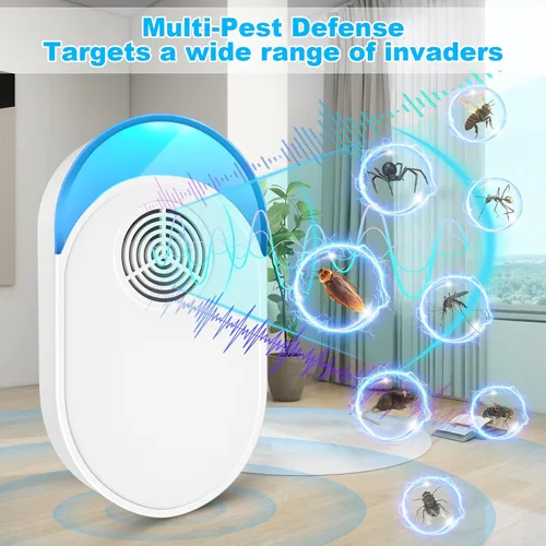 Miniatura 2 de Repelente ultrasónico de 6 paquetes, repelente ultrasónico para interiores para insectos para cucarachas, insectos, plagas, roedores, ratones