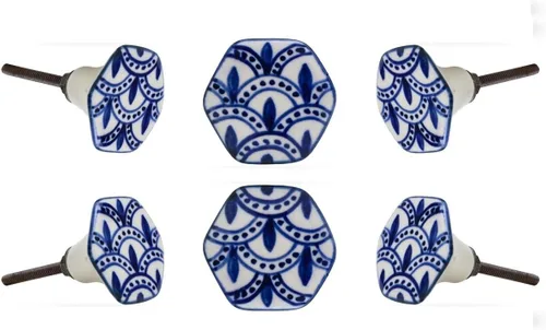 Miniatura 7 de TRINCA-FERRO Juego de 6 pomos de puerta interiores/exteriores para cajón, cajones de aparador, pomos decorativos de cerámica modernos para cocina