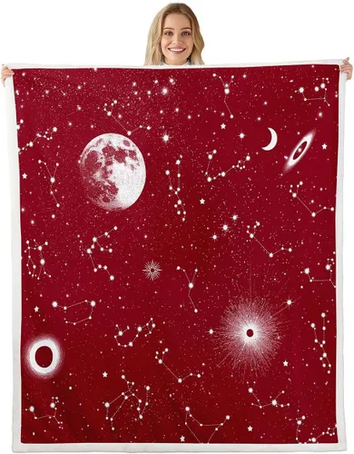 Miniatura 12 de Erosebridal Galaxy Fleece Blanket 40x50 Constellation Fuzzy Plush Throw for Sofa Couch Black Nebula Stars Sherpa Blanket Outer Space Starry Sky