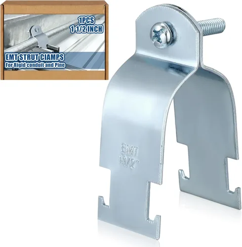 Miniatura 8 de Landhoow Emt Pipe - Abrazaderas universales de puntal para canal, accesorio de conducto electro galvanizado con perno y tuerca, herramienta