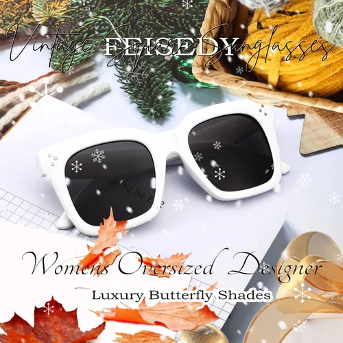 Miniatura 4 de FEISEDY Gafas de sol vintage de mariposa para mujer, diseño de lujo, cuadrado, degradado, B2486