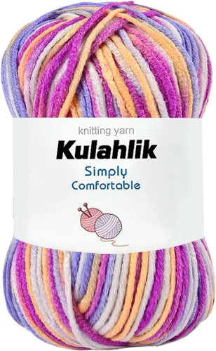 Miniatura 110 de 50g (1x50g) Hilo Acrílico para Crochet y Tejido, Hilo Degradado Colorido, 1 Rollo de Madejas, Hilo Acrílico Multicolor, Perfecto para Proyectos