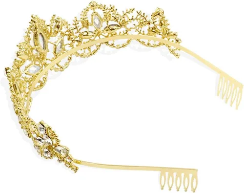 Miniatura 2 de NODG Tiaras doradas para mujeres y niñas, tiara con peine de cristal barroco, nupcial reina princesa en boda, cumpleaños, concurso de belleza