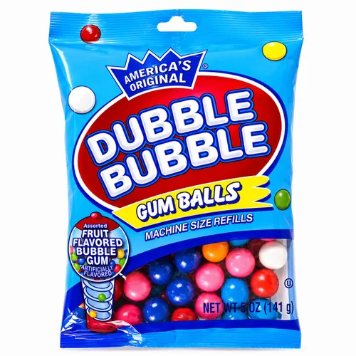 Bolas de goma de mascar con sabor a fruta, repuestos de tamaño de máquina, certificado Kosher Parve, bolsa de 5 onzas (individual)