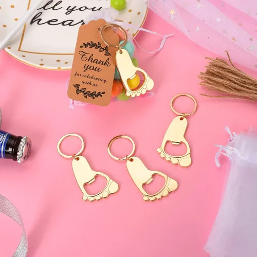 Miniatura 7 de 50PC Footprint Keychain Bottle Opener Baby Shower for Guest Baby Shower Gifts