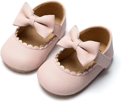 CENCIRILY Zapatos planos Mary Jane para bebés y niñas, antideslizantes, suela suave, para antes de caminar, zapatos de vestir de boda