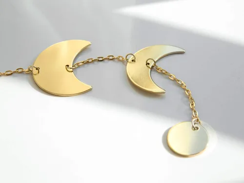Miniatura 5 de Mkono Colgante de Pared de Fases Lunares de Metal Decoración Bohemia para el Hogar Guirnalda de Luna Elegante Vertical para Dormitorio Cuarto