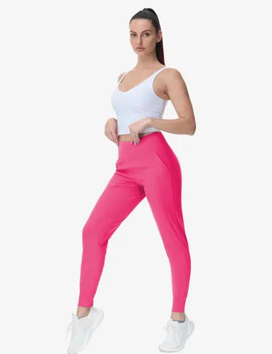 Miniatura 5 de Dragon Fit Pantalones deportivos para mujer con bolsillos, cintura alta, entrenamiento, yoga, pantalones de chándal cónicos, pantalones de descanso