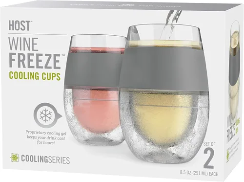 Miniatura 13 de Host Set de Tazas para Vino Congelables de 2 - Tazas de Plástico de Doble Pared Aisladas para Enfriar Vino con Gel Congelable, Vasos de Vino