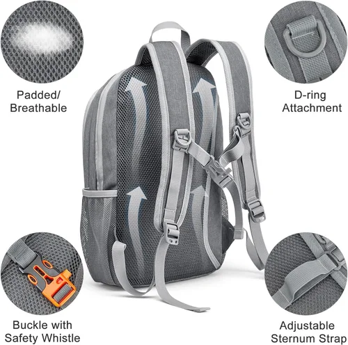 Miniatura 5 de G4Free Mochila pequeña de senderismo de 12 L/20 L, mini mochila con RFID, compacta, multiusos, para hombres y mujeres, camping, caminata, viaje