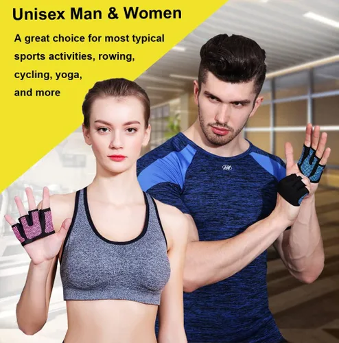 Miniatura 2 de SUJAYU Guantes de entrenamiento para mujeres y hombres, guantes de mano desnuda para levantamiento de pesas, agarres de peso para mujeres, guantes