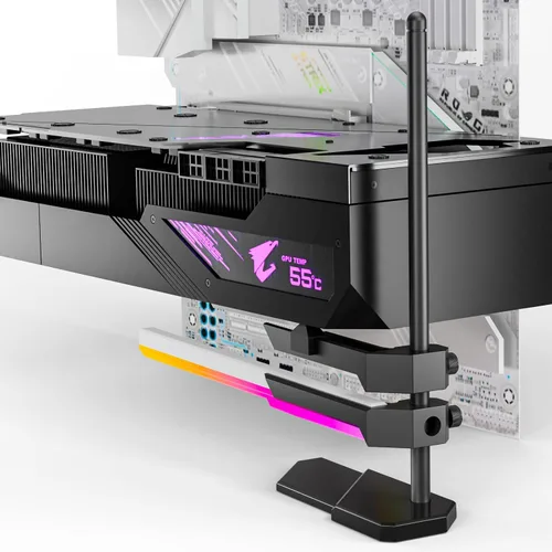 Miniatura 9 de upHere Tarjeta gráfica GPU Brace Soporte de tarjeta de video Sag Holder/Holster Bracket, anodizado aluminio aeroespacial negro (G195BK)