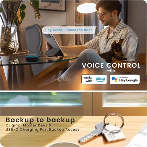 Miniatura 8 de Lockly Secure Pro (2025 Última Versión), Cerradura Inteligente con Wi-Fi Integrado, Nueva Generación de Cerradura de Puerta con Huella Dactilar