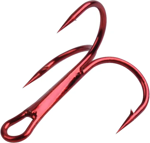 Miniatura 8 de Anzuelos agudos de pesca – 120 ganchos de pesca agudos rojos afilados curvos redondos fuertes de acero de alto carbono para bagre, lubina, trucha