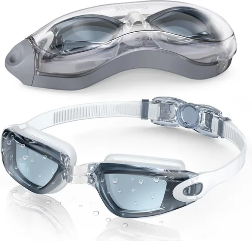 Miniatura 20 de Aegend Gafas de natación, gafas de natación sin fugas, protección completa para adultos, hombres, mujeres y jóvenes Azul y plateado.