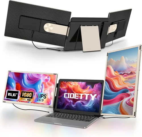 Miniatura 11 de CIDETTY Extensor de pantalla para portátil de 0.27 pulgadas, ultrafino, monitor portátil dual de 14 pulgadas FHD 1080P IPS, USB-C/HDMI Plug & Play
