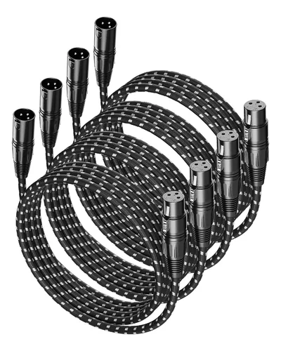 Miniatura 12 de Cable corto XLR, cable de micrófono de 1 pie, paquete de 2 unidades, toda la longitud de 6 pulgadas a 100 pies, cable de micrófono equilibrado