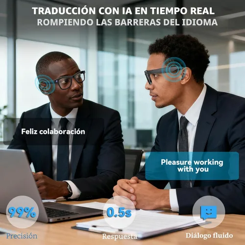 Miniatura 7 de Lentes inteligentes AI con cámara, lentes de cámara HD de 8 MP para hombres, mujeres, gafas de grabación AI con asistente de voz, audio de oído