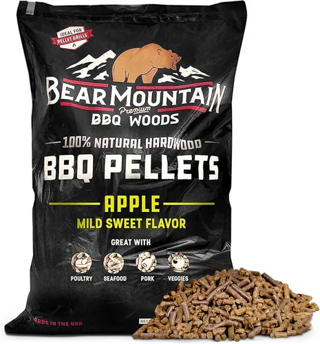 Miniatura 15 de Bear Mountain - Pellets de madera natural para ahumador, parrilla y barbacoa, 20 libras, manzana