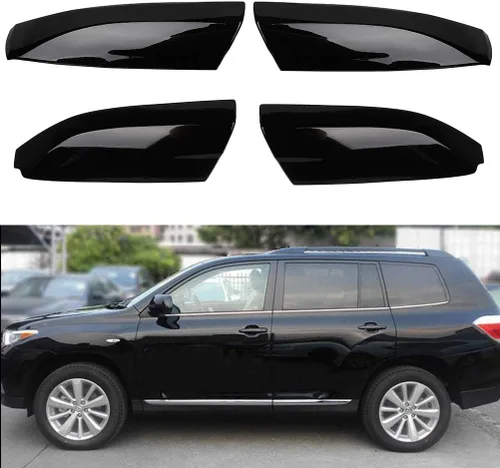 Miniatura 4 de ECCPP Cubiertas de extremo de rieles laterales de techo negras de repuesto para Toyota Highlander 2.7L 2009-2013 para Toyota Highlander 3.3L