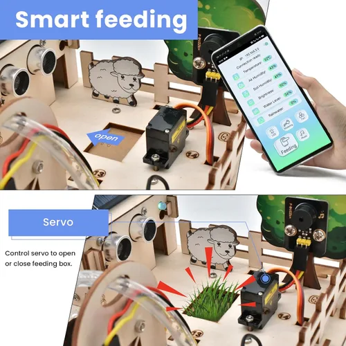 Miniatura 6 de KEYESTUDIO Kit de inicio inteligente de granja de control IoT para Arduino ESP32, kit de programación electrónica compatible con tutoriales en línea